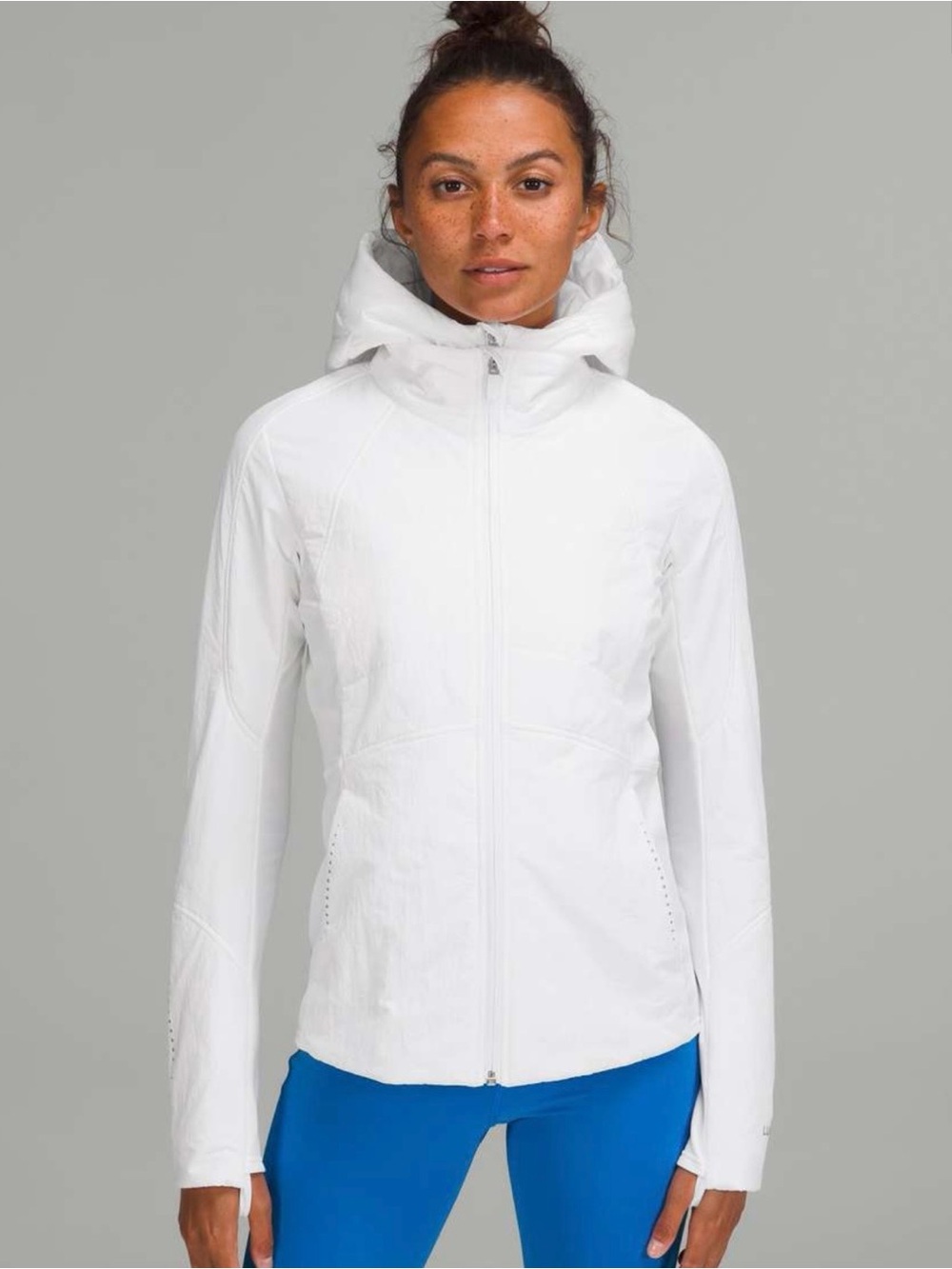 lululemon athletica Another Mile White Hooded Jacket